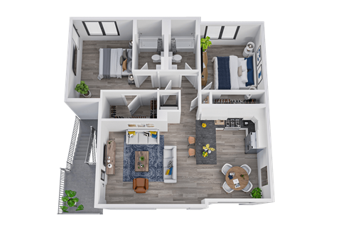 Floor plan for 2 beds, 2 baths, 1180 sqft